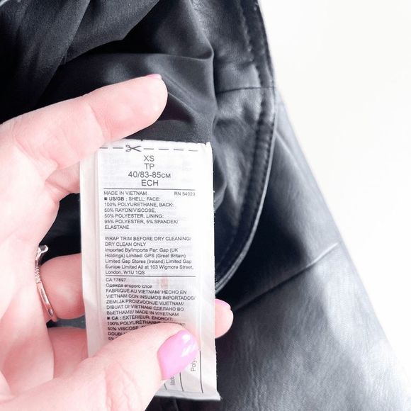 Banana Republic Womens Moto Faux Leather Jacket Full Zip Mock Neck Black XS - Picture 4 of 7